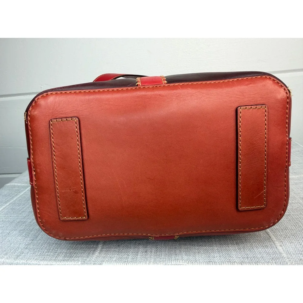 FRYE Ilana‎ Red Color Block Bucket Hobo Bag Purse RARE Boho Western